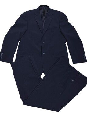 BELLISSIMO Pinstripe Luxury Designer Business Formal Blazer & Jacket Suit 42R